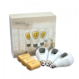 BeON smart light bulb and home security set