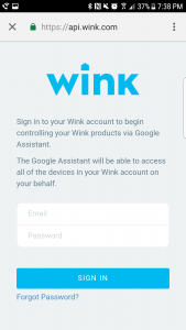 Easily sign in to enable Wink and Google Home to work together. 