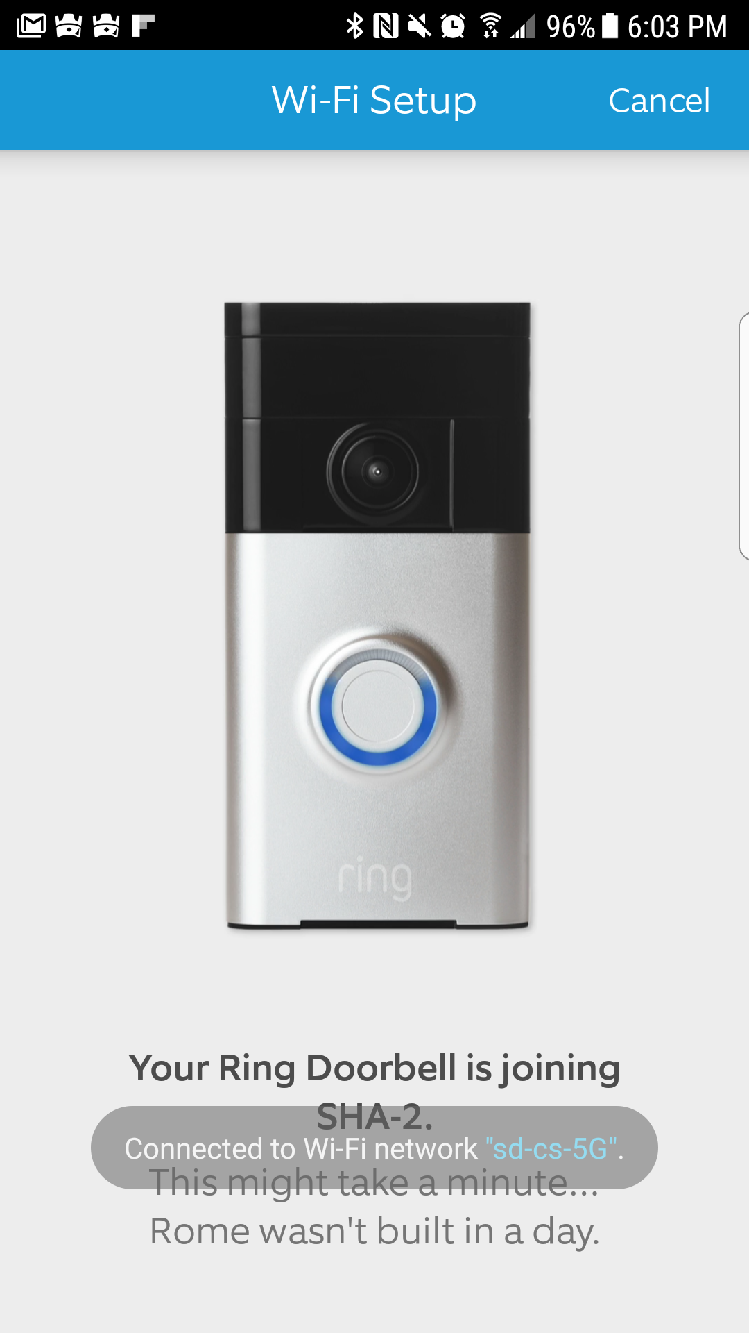 The Ring app, makes is simple as it pulls the wireless information from your phone and passes the settings to the Ring Video Doorbell.