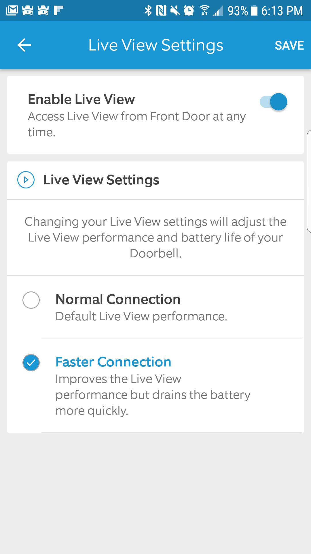 The Live View Settings are important. Make sure and try both settings and see which performs best on your network.