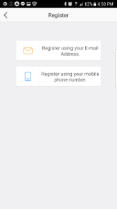You have the ability to register using email or your mobile number.